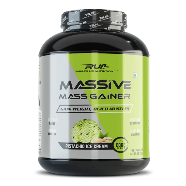 Ripped Up Nutrition Massive Mass Gainer 3kg (6.6lbs) Pistachio Ice Cream