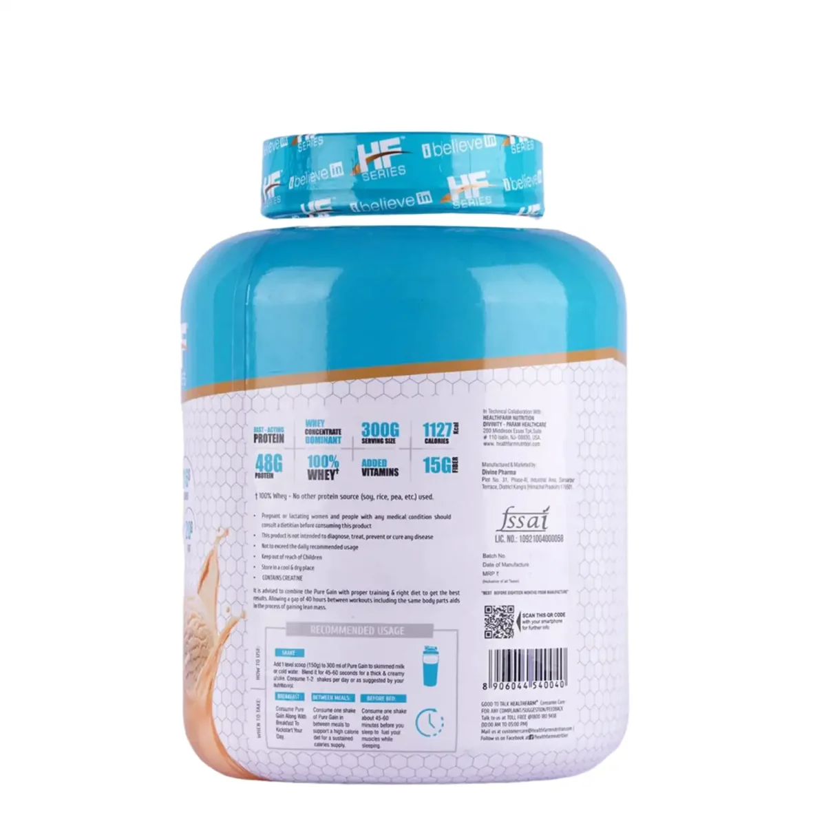Health Farm HF Series Pure Gain Mass Gainer/Weight Gainer 3kg Heaven Delight