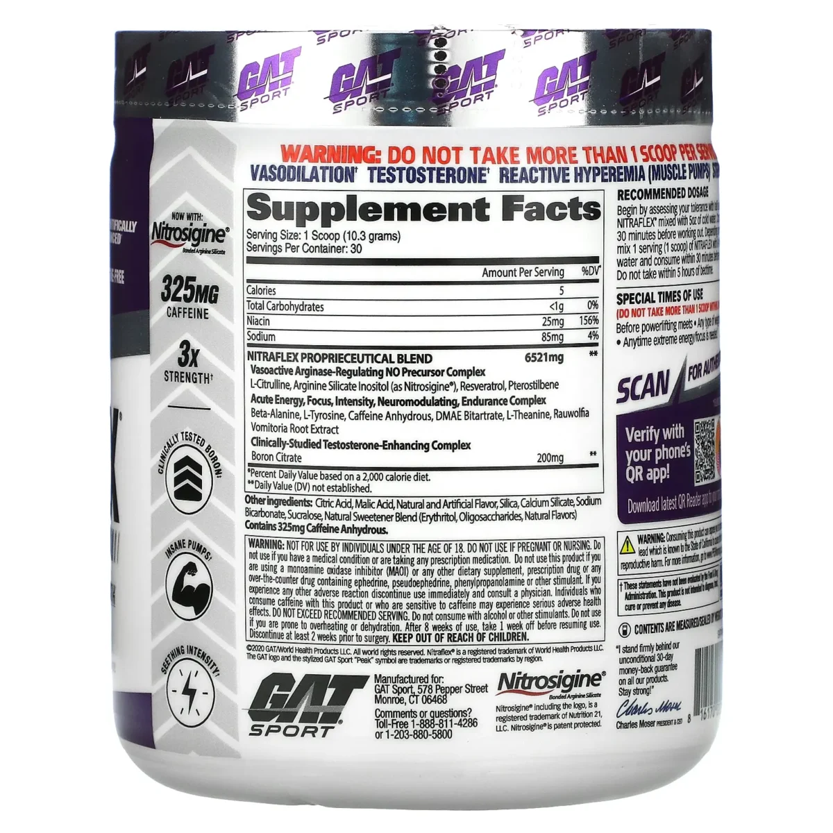 GAT Sport Nitraflex Pre-Workout 309g Grape
