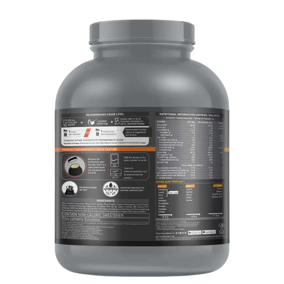 MuscleBlaze Biozyme Whey Performance PR, 2 kg (4.4 lb), Chocolate Fudge