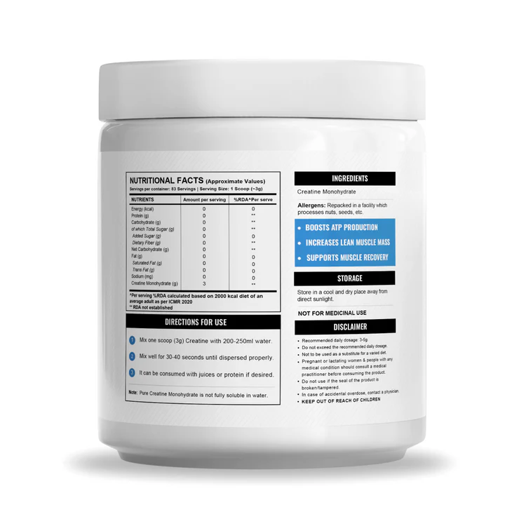Wellversed Wellcore Micronised Creatine Monohydrate 250g Unflavored
