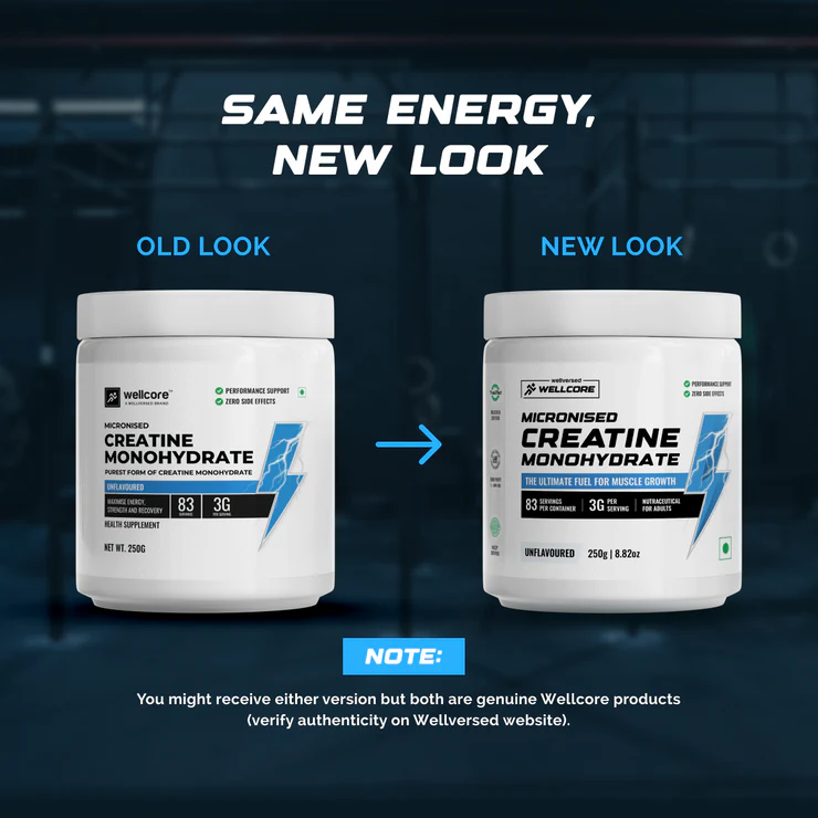 Wellversed Wellcore Micronised Creatine Monohydrate 250g Unflavored