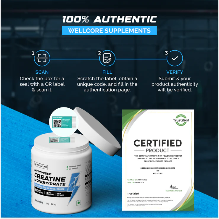 Wellversed Wellcore Micronised Creatine Monohydrate 250g Unflavored