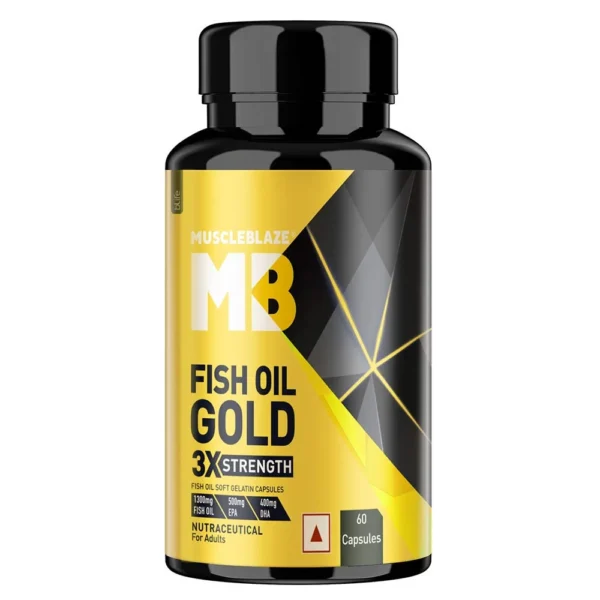 MuscleBlaze Fish Oil Gold 3x Triple Strength (EPA & DHA) 60 Capsules